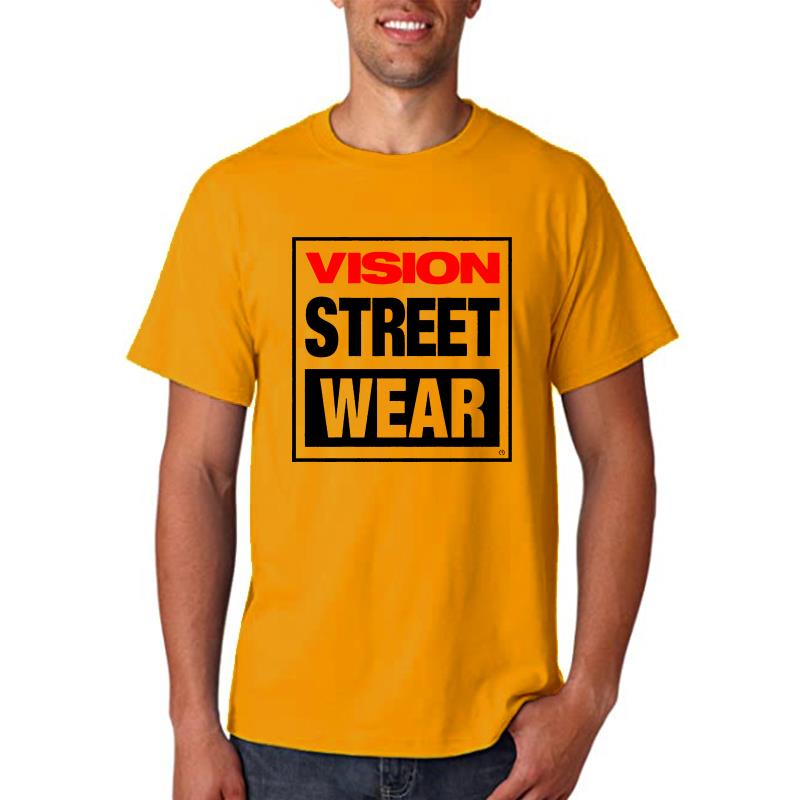 Vision Streetwear Brand - تي شيرت سكيت بتصميم عتيق للرجال،