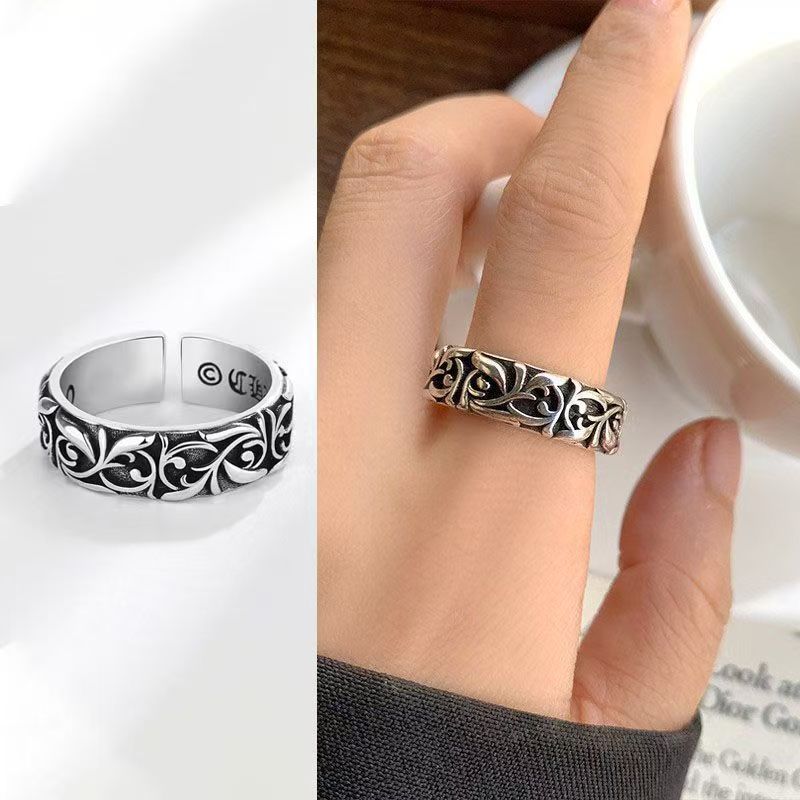 Chrome Hearts Ring - الرجعية الأبدية الكرمة خواتم فضية اللون