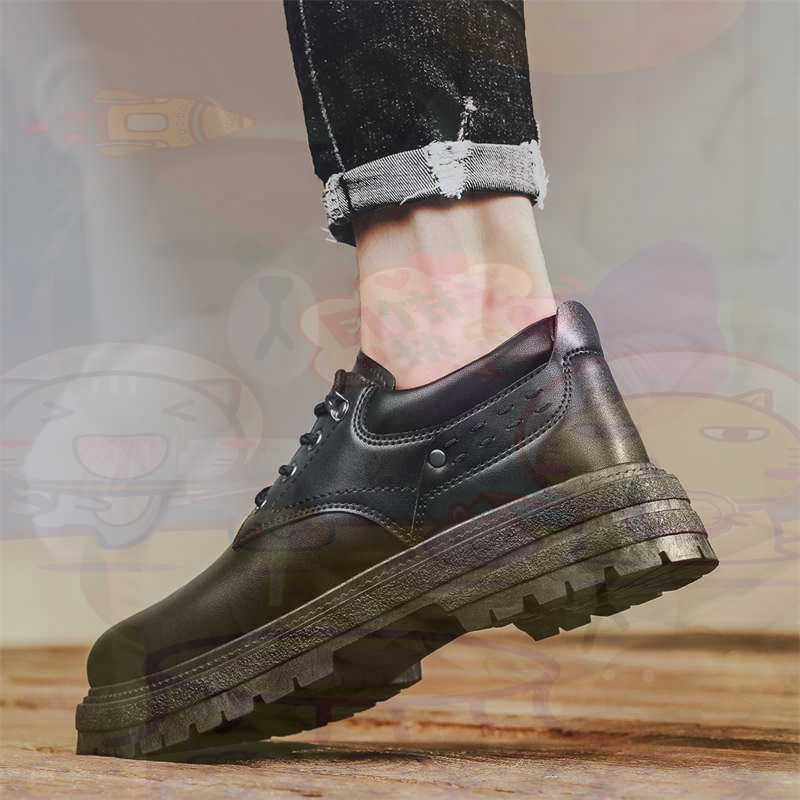 Streetwear Brand Name - أحذية رياضية رجالية من الجلد الطبيعي
