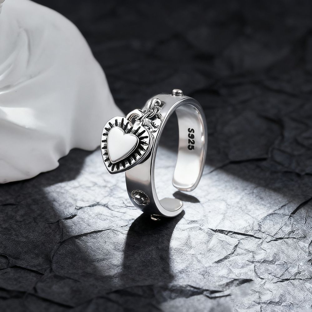 Chrome Hearts Ring - قلب من الفضة الإسترلينية عيار 925